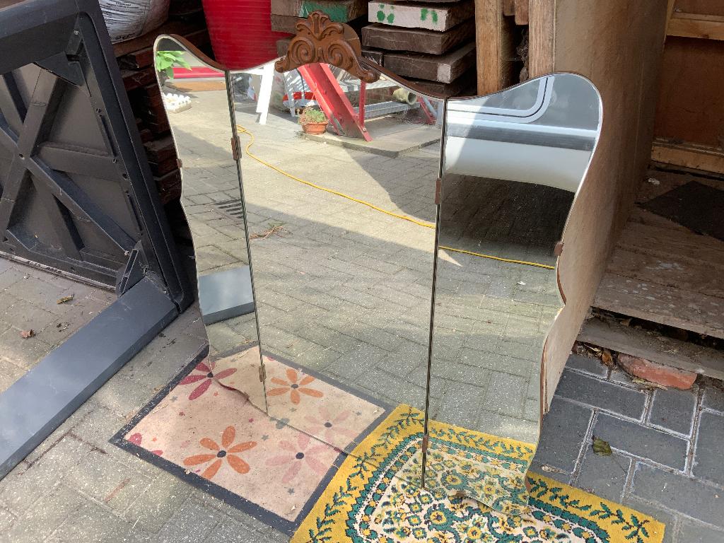 miroir ancienne, comode, Antiquités & Art, Enlèvement, Autres formes, 50 à 100 cm, Moins de 100 cm