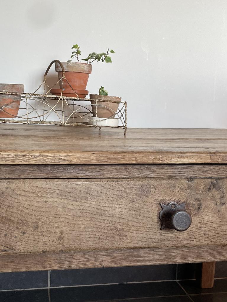 Ancienne table de salon et son grand tiroir, Maison & Meubles, Tables | Tables de salon, Utilisé, Enlèvement