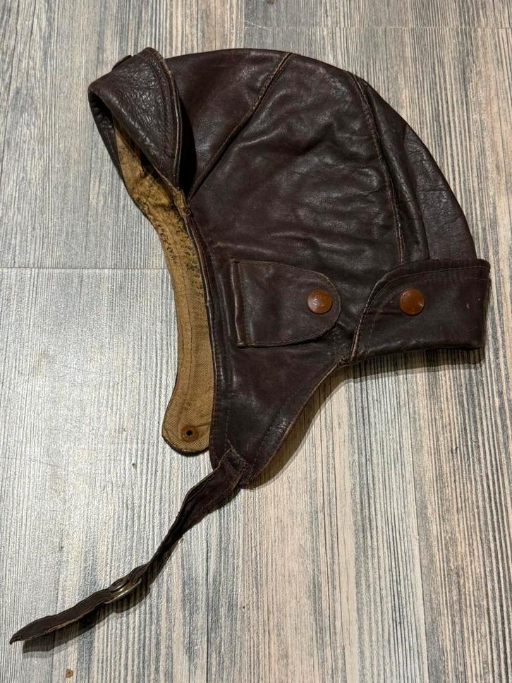 Duitse Luftwaffe Leren Piloot helm vroeg WW2, Verzamelen, Militaria | Tweede Wereldoorlog, Landmacht, Helm of Baret, Ophalen of Verzenden