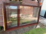 PVC raam dubbel glas incl. elektrisch rolluik, Ophalen, Kunststof, Gebruikt, Inclusief glas