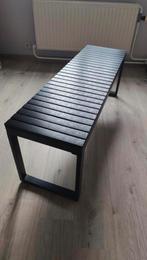 Zwart tuinbankje, stalen frame, Tuin en Terras, Ophalen, Zo goed als nieuw