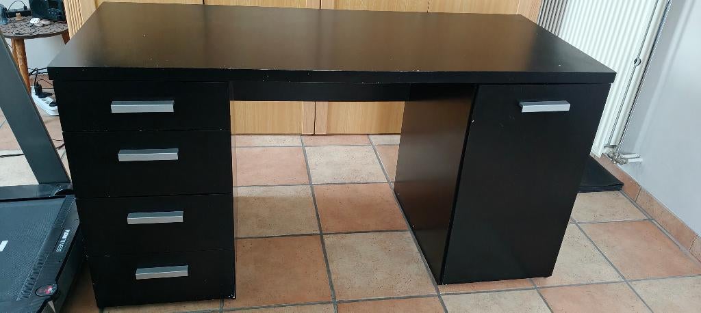 Bureau zwart 145x60x77, Huis en Inrichting, Bureaus, Ophalen, Gebruikt, Bureau
